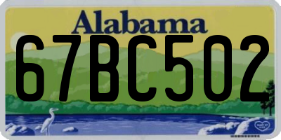 AL license plate 67BC502