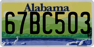 AL license plate 67BC503