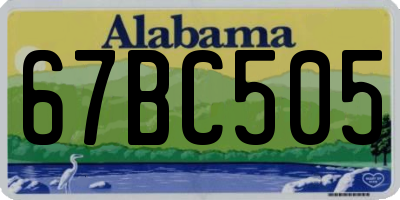AL license plate 67BC505