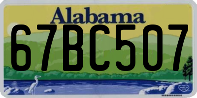 AL license plate 67BC507