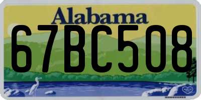 AL license plate 67BC508