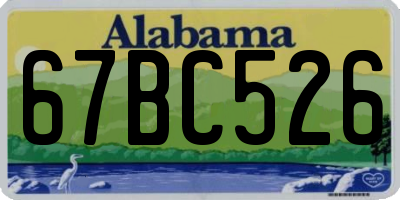 AL license plate 67BC526