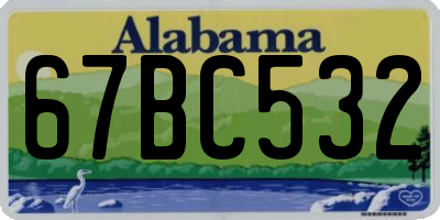 AL license plate 67BC532