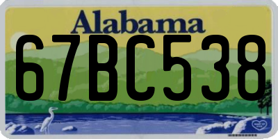 AL license plate 67BC538