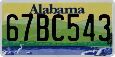 AL license plate 67BC543