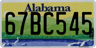AL license plate 67BC545