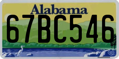 AL license plate 67BC546