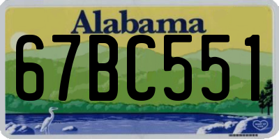AL license plate 67BC551