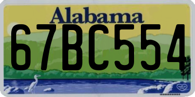AL license plate 67BC554
