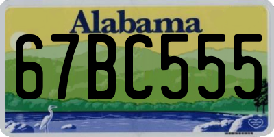 AL license plate 67BC555