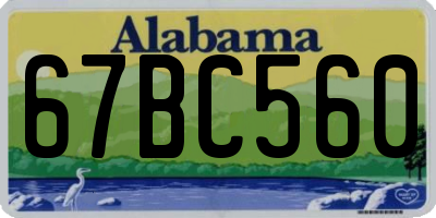 AL license plate 67BC560