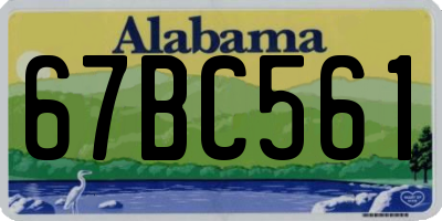 AL license plate 67BC561