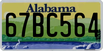 AL license plate 67BC564