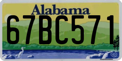 AL license plate 67BC571