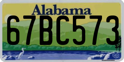 AL license plate 67BC573