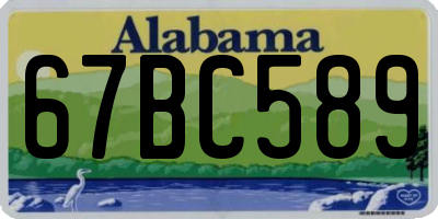 AL license plate 67BC589