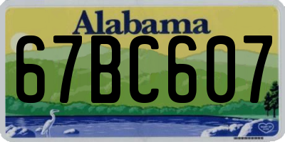AL license plate 67BC607