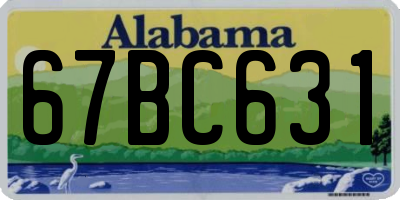 AL license plate 67BC631