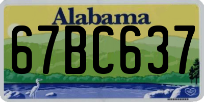 AL license plate 67BC637