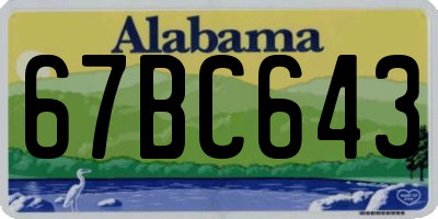 AL license plate 67BC643
