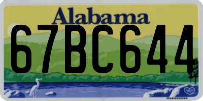 AL license plate 67BC644