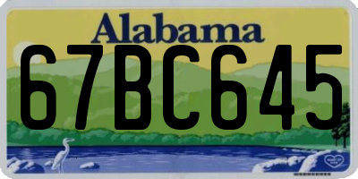 AL license plate 67BC645