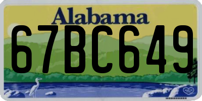 AL license plate 67BC649