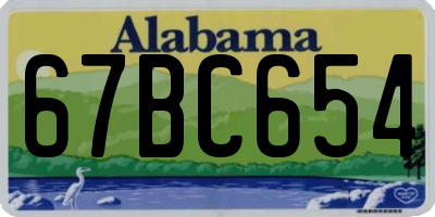 AL license plate 67BC654