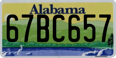 AL license plate 67BC657