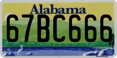 AL license plate 67BC666