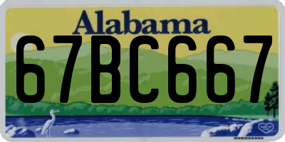 AL license plate 67BC667