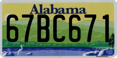 AL license plate 67BC671