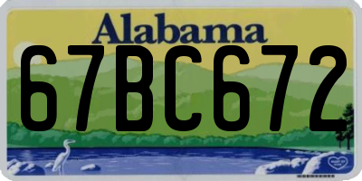 AL license plate 67BC672
