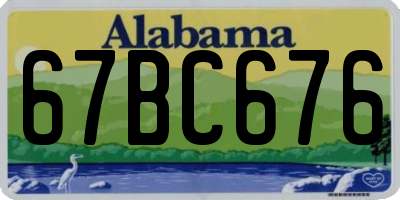 AL license plate 67BC676
