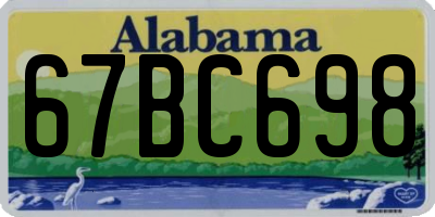 AL license plate 67BC698