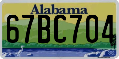 AL license plate 67BC704