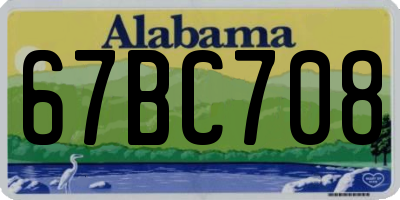 AL license plate 67BC708