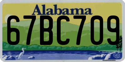 AL license plate 67BC709