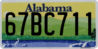 AL license plate 67BC711