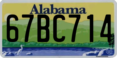 AL license plate 67BC714