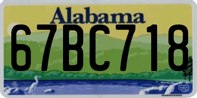 AL license plate 67BC718