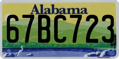 AL license plate 67BC723