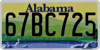 AL license plate 67BC725