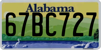 AL license plate 67BC727