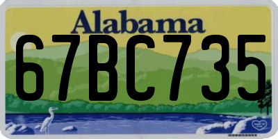 AL license plate 67BC735