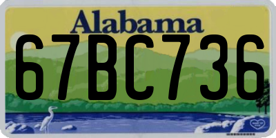 AL license plate 67BC736