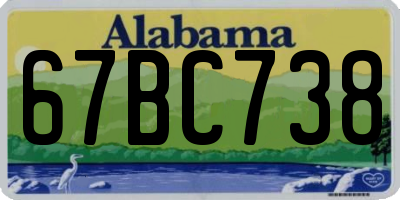 AL license plate 67BC738