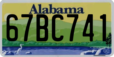 AL license plate 67BC741