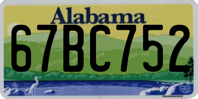 AL license plate 67BC752