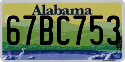 AL license plate 67BC753